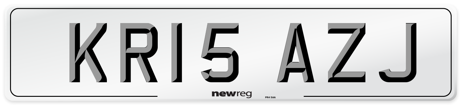 KR15 AZJ Number Plate from New Reg